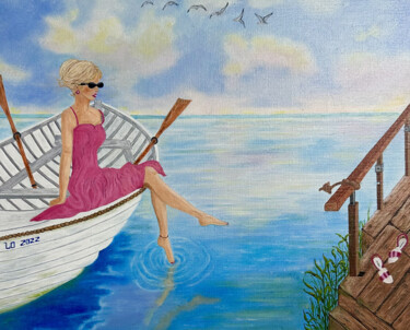 Peinture intitulée "Au gré du vent" par Laurence Oeillet, Œuvre d'art originale, Acrylique