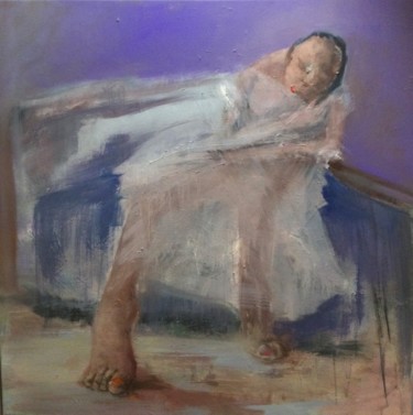 Painting titled "la danseuse" by Laurence Pustoc'H, Original Artwork, Oil Mounted on Wood Stretcher frame