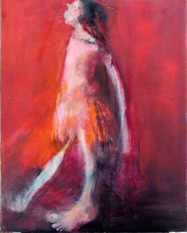 Painting titled "La Petite Danseuse" by Laurence Pustoc'H, Original Artwork, Oil Mounted on Wood Stretcher frame