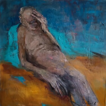 제목이 "La nuit je mens...."인 미술작품 Laurence Pustoc'H로, 원작, 기름