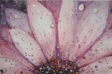 Peinture intitulée "Coeur de Fleurs" par Laurence Rachiele, Œuvre d'art originale, Aquarelle
