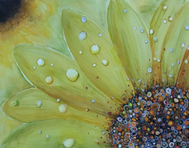"Fleur jaune" başlıklı Tablo Laurence Rachiele tarafından, Orijinal sanat, Suluboya