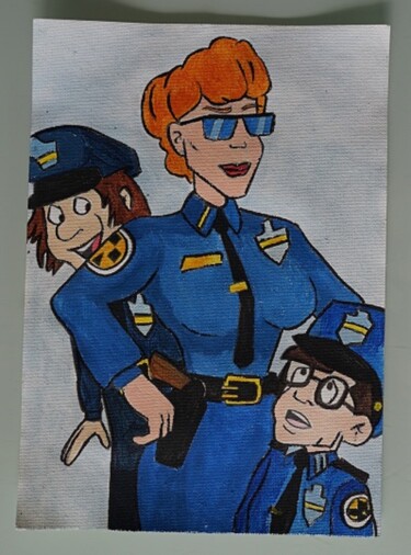Картина под названием "police academy - su…" - Laurence Servoin, Подлинное произведение искусства, Акрил