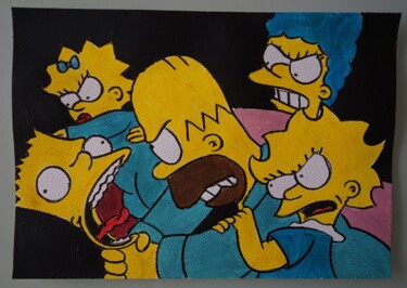 Schilderij getiteld "simpson - sur papie…" door Laurence Servoin, Origineel Kunstwerk, Acryl