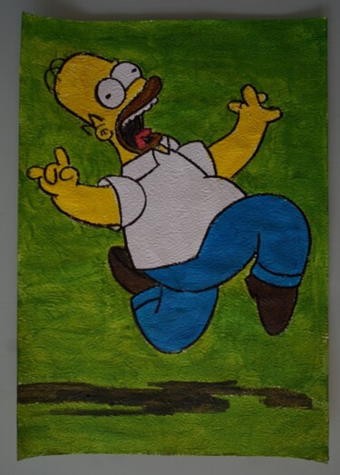 Painting titled "omer - simpson - 1…" by Laurence Servoin, Original Artwork, Acrylic