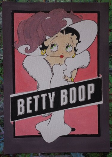 Painting titled "betty boop - sur pa…" by Laurence Servoin, Original Artwork, Acrylic