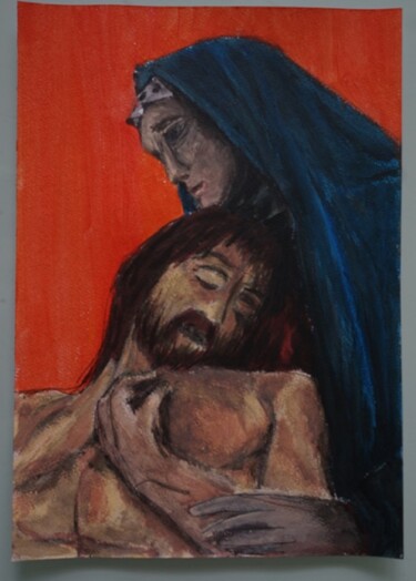 Malerei mit dem Titel "la lamentation - la…" von Laurence Servoin, Original-Kunstwerk, Acryl