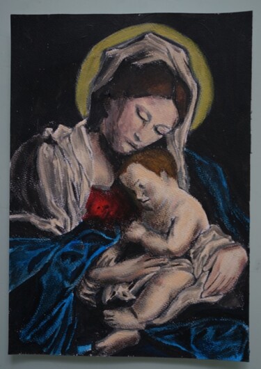 Картина под названием "la sainte vierge et…" - Laurence Servoin, Подлинное произведение искусства, Акрил