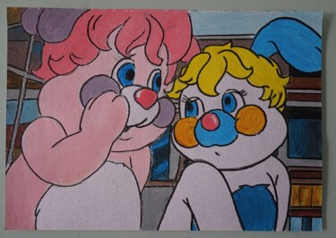 Painting titled "popples - sur papie…" by Laurence Servoin, Original Artwork, Acrylic