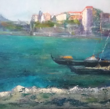 Painting titled "PORTO" by Laurence Soler, Original Artwork, Oil