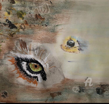 Dessin intitulée "Vision" par Laurence Thiebau, Œuvre d'art originale, Crayon