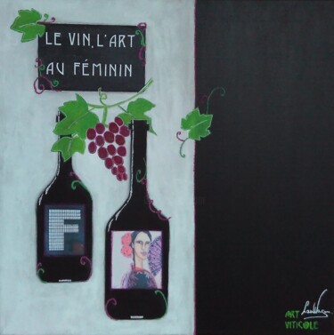 Painting titled "Féminin" by Laurence Wagon, Original Artwork