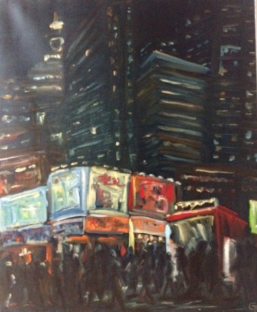 Painting titled "Time Square - New Y…" by Laurence Blanchard, Original Artwork, Oil