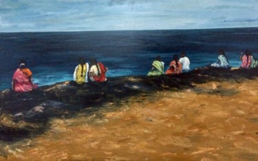 Malerei mit dem Titel "Afternoon at Pondic…" von Laurence Blanchard, Original-Kunstwerk, Öl