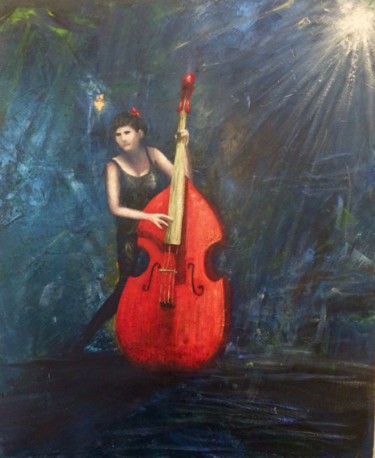 Painting titled "Concert rue des Lom…" by Laurence Blanchard, Original Artwork, Oil