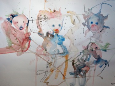 Картина под названием "Les âmes sœurs 2" - Laurence Bonnet, Подлинное произведение искусства, Пастель