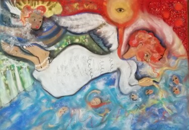 Painting titled "ST Gabriel et les r…" by Laurence Bonnet, Original Artwork, Pastel