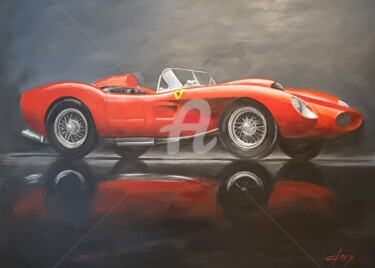 Peinture intitulée "Ferrari GT 250" par Laurence Clerembaux, Œuvre d'art originale, Acrylique