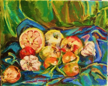 Painting titled "Fruits" by Laurence Cohen, Original Artwork