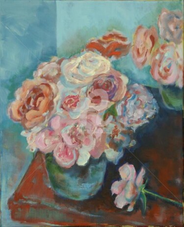 Peinture intitulée "Bouquet rond" par Laurence Cohen, Œuvre d'art originale