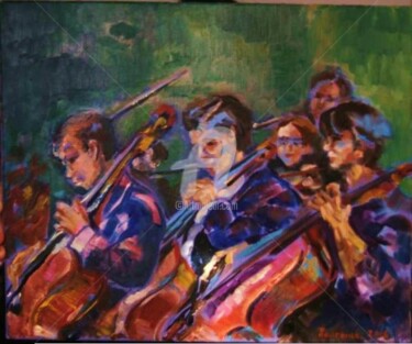 Painting titled "MUSICIENS" by Laurence Cohen, Original Artwork