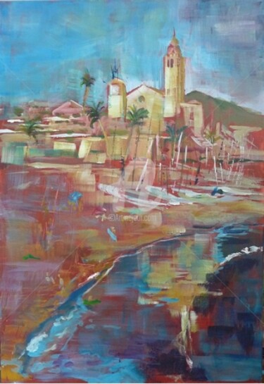 Painting titled "Sitgès" by Laurence Cohen, Original Artwork