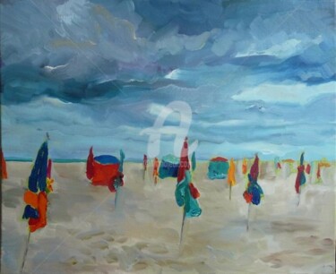 Peinture intitulée "Parasols" par Laurence Cohen, Œuvre d'art originale