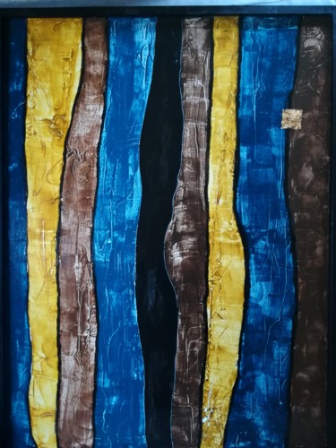 Peinture intitulée "Blue codycross" par Laurence Girerd, Œuvre d'art originale, Acrylique Monté sur Châssis en bois