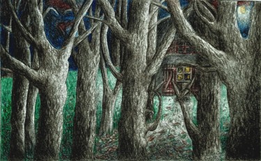 Dessin intitulée "Solitude" par Laurence Keriguy, Œuvre d'art originale, Crayon