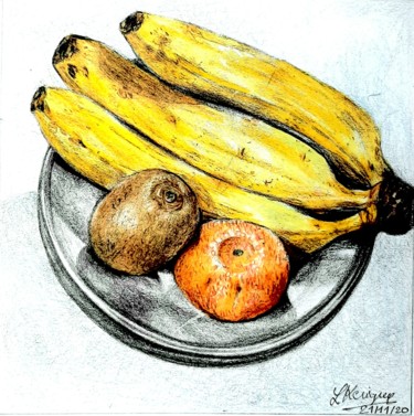 Dessin intitulée "Fruits" par Laurence Keriguy, Œuvre d'art originale, Crayon