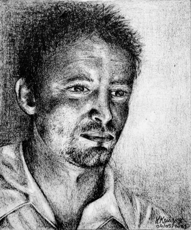 Desenho intitulada "Niels Schneider" por Laurence Keriguy, Obras de arte originais, Lápis