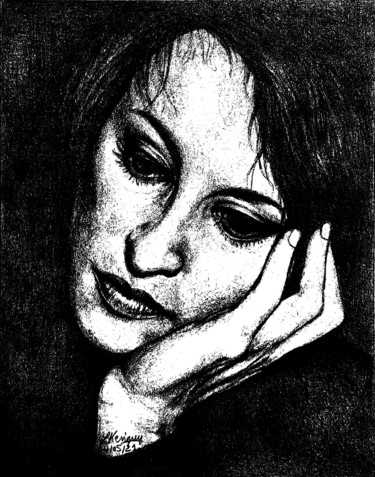 Drawing titled "Barbara" by Laurence Keriguy, Original Artwork, Pencil