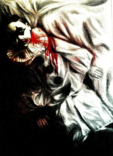 Dibujo titulada "Mort d'un petit clo…" por Laurence Keriguy, Obra de arte original, Lápiz