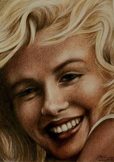 Zeichnungen mit dem Titel "Le sourire de Norma…" von Laurence Keriguy, Original-Kunstwerk, Bleistift