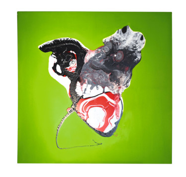 Peinture intitulée "Dog Heart" par Laurence Vandoorne, Œuvre d'art originale, Acrylique