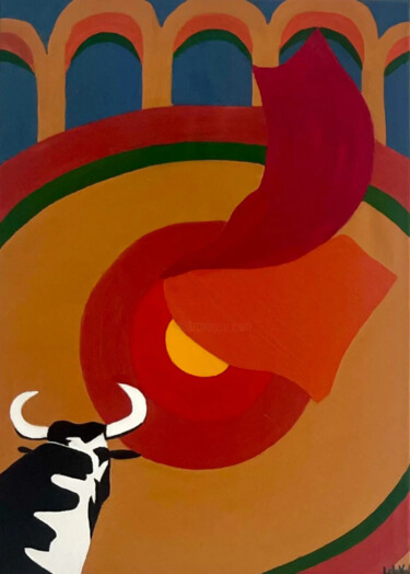Malerei mit dem Titel "Arles" von Laurène Vadé (Lolavad), Original-Kunstwerk, Öl Auf Keilrahmen aus Holz montiert