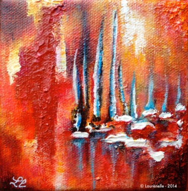 Painting titled "barques-et-voiliers…" by Laurenelle, Original Artwork, Acrylic