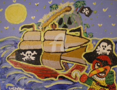 Peinture intitulée "Pirate" par Laurent A. Chatre, Œuvre d'art originale, Acrylique
