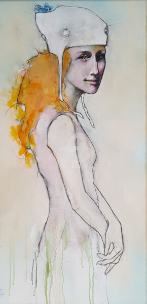 Peinture intitulée "Mélanie promeuse de…" par Laurent Bergues, Œuvre d'art originale, Acrylique