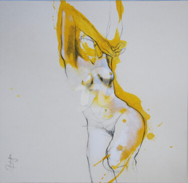 Desenho intitulada "Nu femme" por Laurent Bergues, Obras de arte originais, Grafite