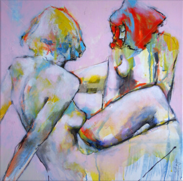 Malerei mit dem Titel "plage" von Laurent Bergues, Original-Kunstwerk, Acryl