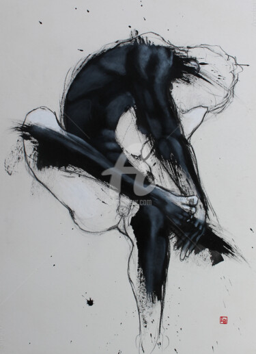 Dibujo titulada "à-tache-moi" por Laurent Bergues, Obra de arte original, Carbón