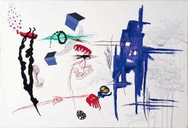 Peinture intitulée "Dystopic 1" par Laurent Bernard, Œuvre d'art originale, Acrylique