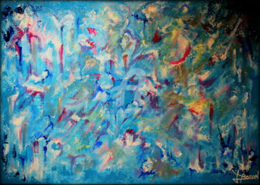 Schilderij getiteld "Sérénité  Humanité" door Laurent Boron, Origineel Kunstwerk, Olie