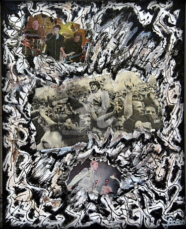 Картина под названием "TERRE DE ROCK" - Laurent Boron, Подлинное произведение искусства, Коллажи