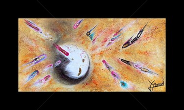 Pintura intitulada "ATOME Interstellaire" por Laurent Boron, Obras de arte originais, Óleo