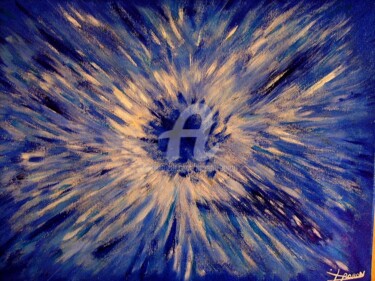 Peinture intitulée "Bleu né Nu phare" par Laurent Boron, Œuvre d'art originale, Huile