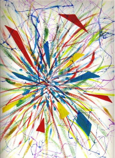 Peinture intitulée "Révolution Lactée" par Laurent Boron, Œuvre d'art originale, Gouache