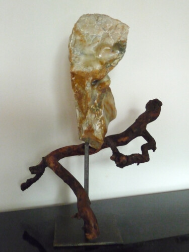Sculpture titled "Auto-portrait" by Laurent Boucheron, Original Artwork, Stone