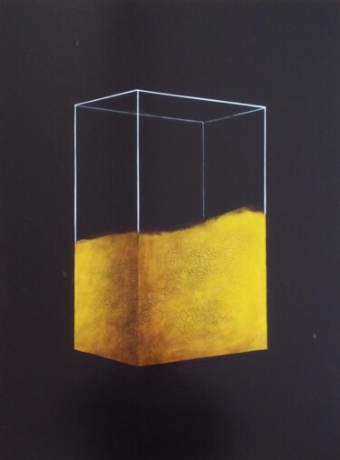 Peinture intitulée "Géométrie jaune" par Laurent Bouro, Œuvre d'art originale, Autre